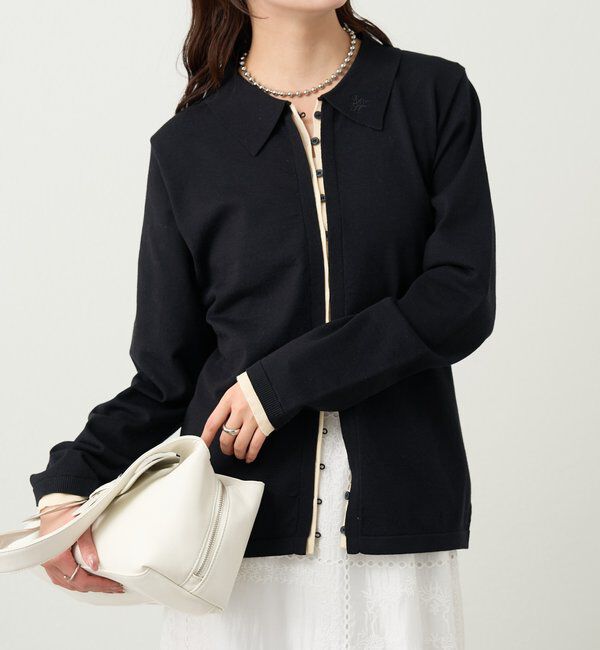  「長袖ポロニット」|カーディガン|