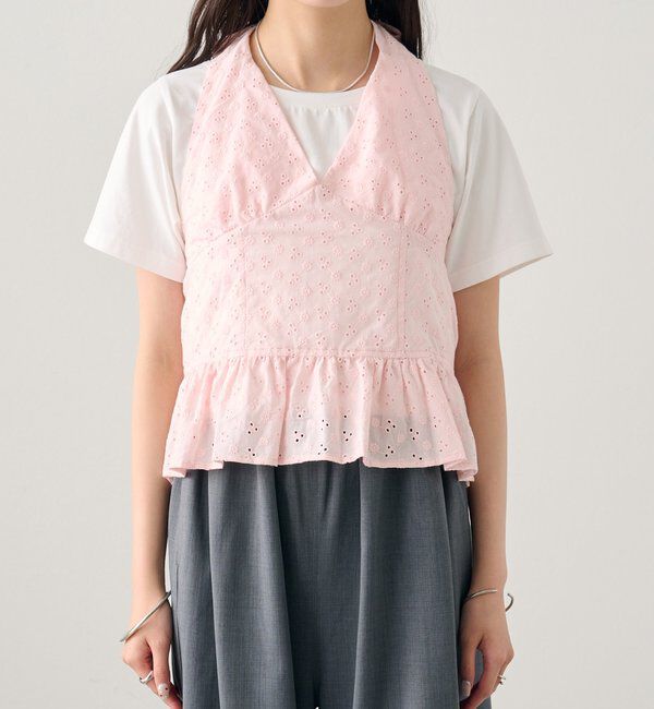  「コットン刺繍ホルターネック」|シャツ・ブラウス|