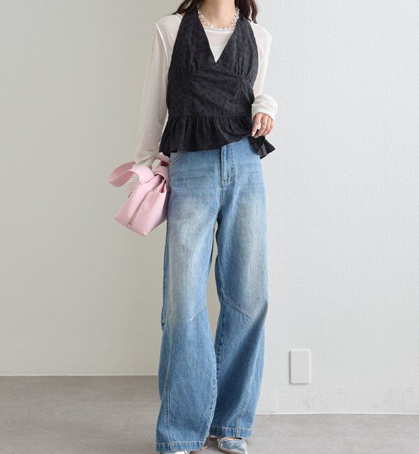  「コットン刺繍ホルターネック」|シャツ・ブラウス|