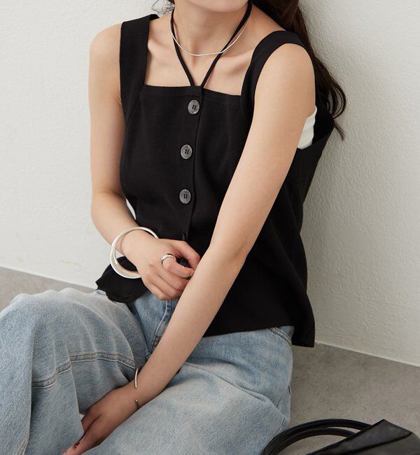  「ホルターニットタンクトップ」|キャミソール|