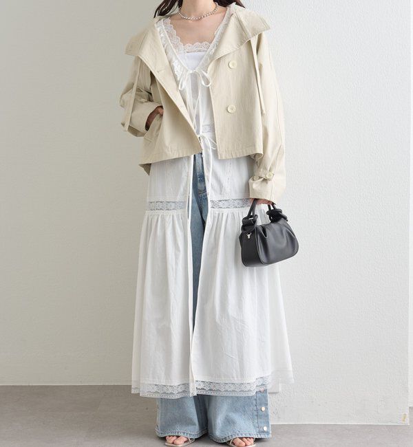  「ボタンスリットフレアデニム」|デニム|