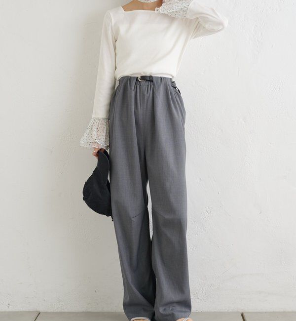  「袖口チュールロンT」|Tシャツ・カットソー|