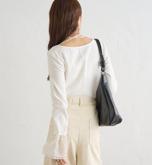  「袖口チュールロンT」|Tシャツ・カットソー|