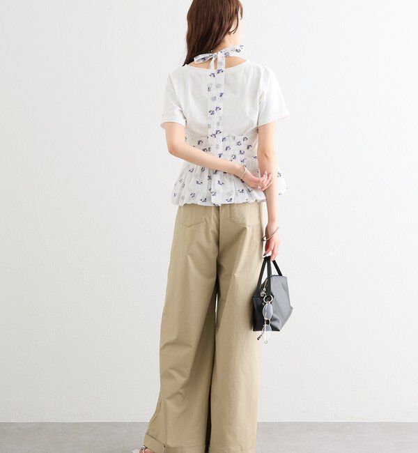  「ワイドベルトタックパンツ」|チノ|