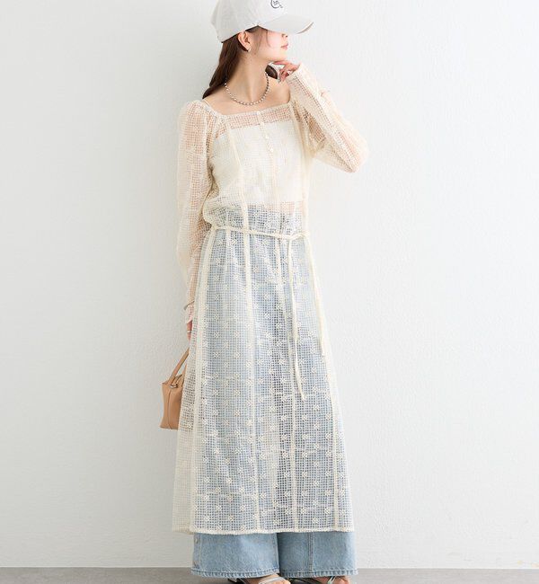  「フラワーレースロングワンピース」|ワンピース|