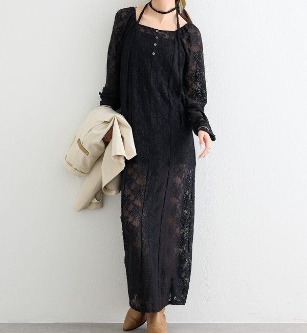  「フラワーレースロングワンピース」|ワンピース|