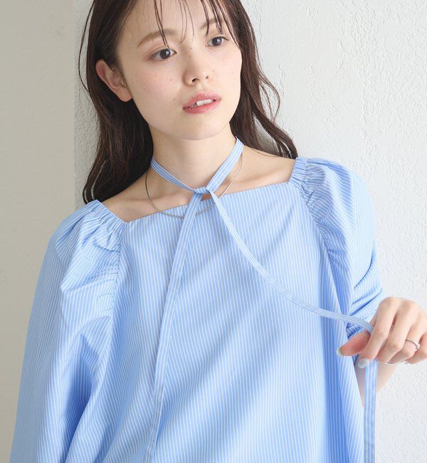  「チョーカーリボンパフブラウス」|シャツ・ブラウス|