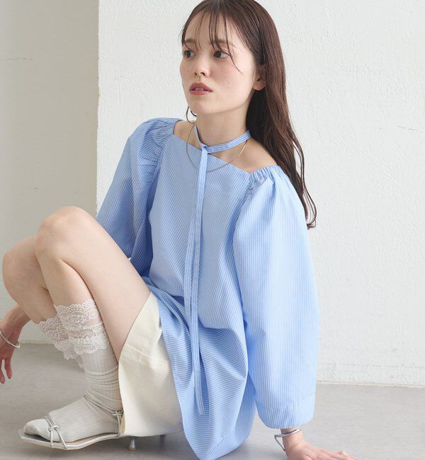  「チョーカーリボンパフブラウス」|シャツ・ブラウス|