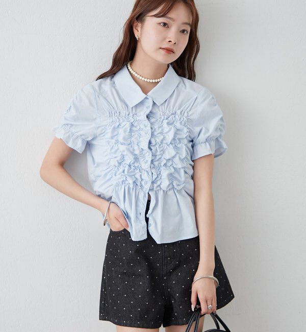  「シャーリングシェイプシャツ」|シャツ・ブラウス|