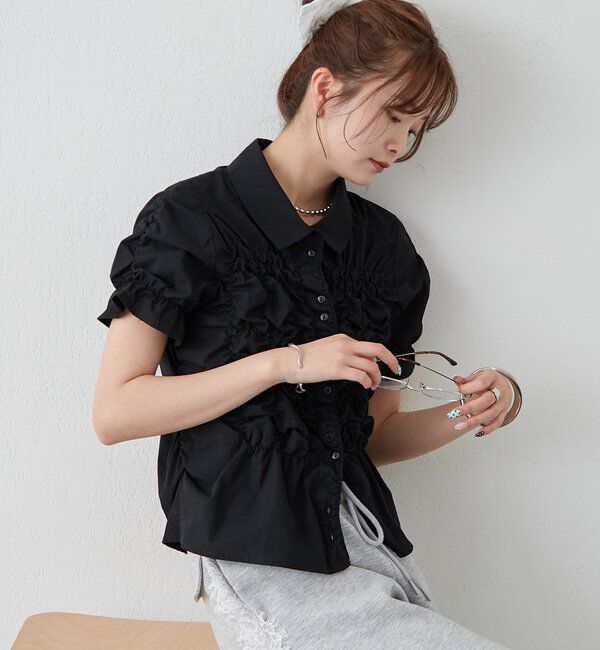  「シャーリングシェイプシャツ」|シャツ・ブラウス|