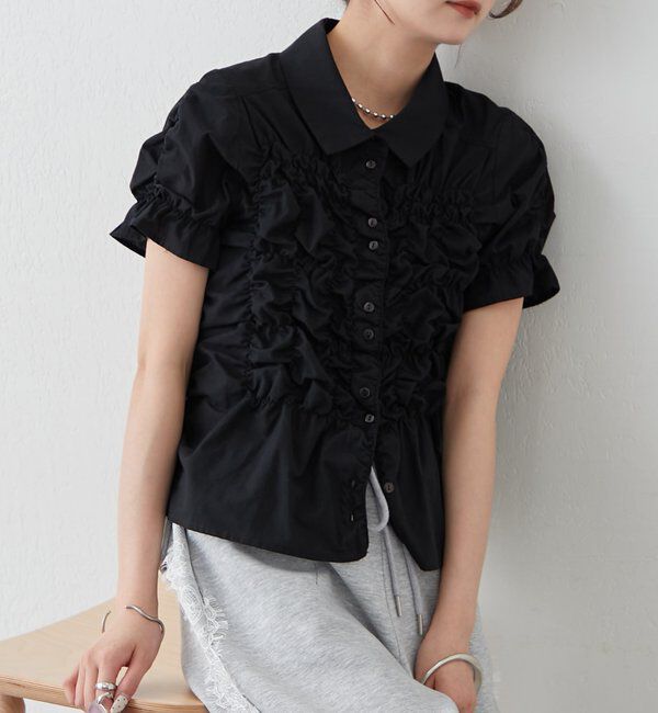  「シャーリングシェイプシャツ」|シャツ・ブラウス|