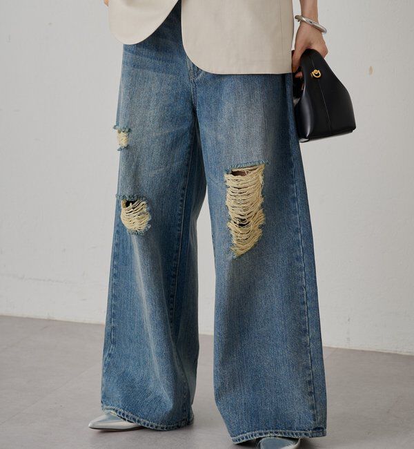  「ワイドデニムパンツ」|デニム|