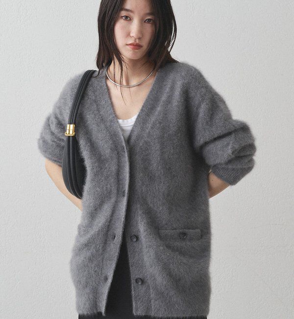  「FURカシミヤニットカーデ」|ニット・セーター|グレー