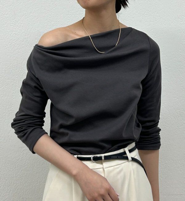  「ドレープロンT」|Tシャツ・カットソー|チャコールグレー