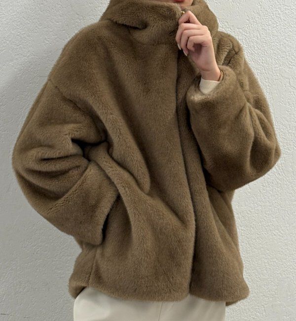  「フードフェイクファーブルゾン」|ベスト・ジレ|ベージュ