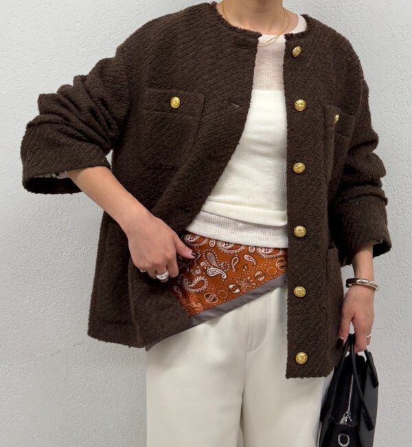  「【20周年限定】ツイードジャケット」|ベスト・ジレ|ブラウン