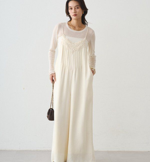  「レースサテンキャミオールインワン」|ワンピース|