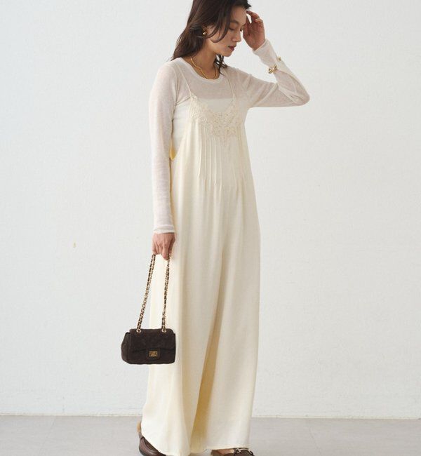  「レースサテンキャミオールインワン」|ワンピース|