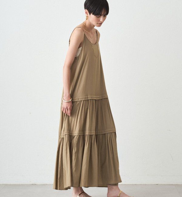  「サテンティアードキャミワンピース」|ワンピース|