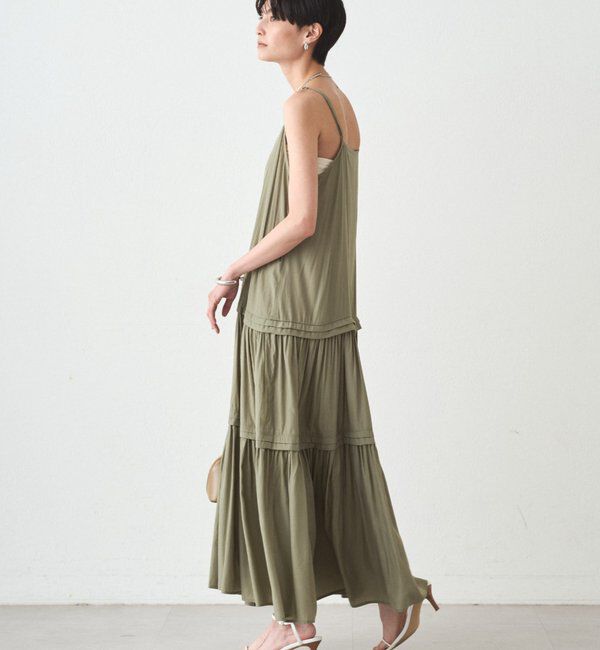  「サテンティアードキャミワンピース」|ワンピース|