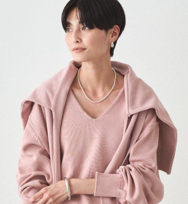  「マルチウェイ肩掛けニット」|ニット・セーター|ピンク