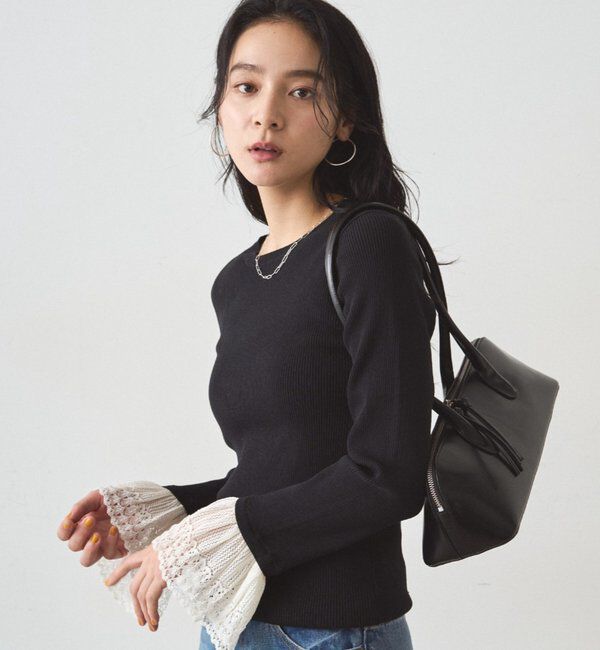  「リブレースニットプルオーバー」|ニット・セーター|