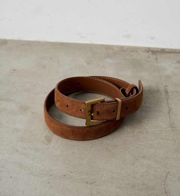  「【GALENA/ガレナ】スウェードベルト」|ベルト|キャメル