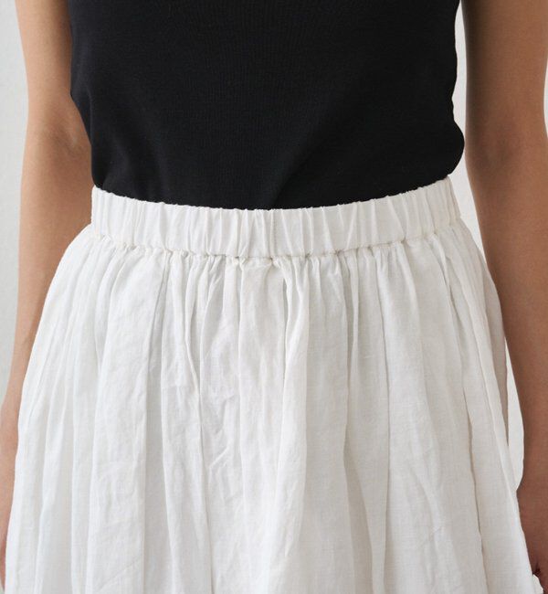  「リネンタックギャザースカート」|スカート|