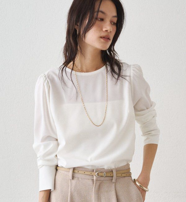  「【Atelier N5/アトリエヌメロサンク】パフスリーブクルーブラウス」|シャツ・ブラウス|