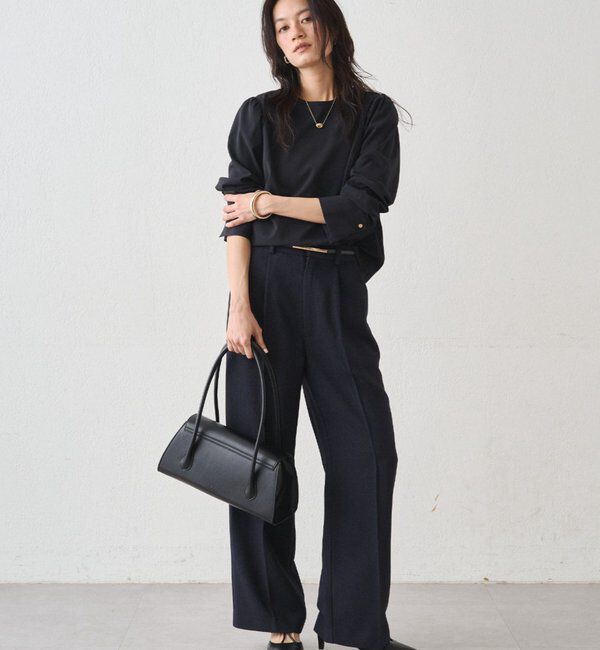  「【Atelier N5/アトリエヌメロサンク】パフスリーブクルーブラウス」|シャツ・ブラウス|