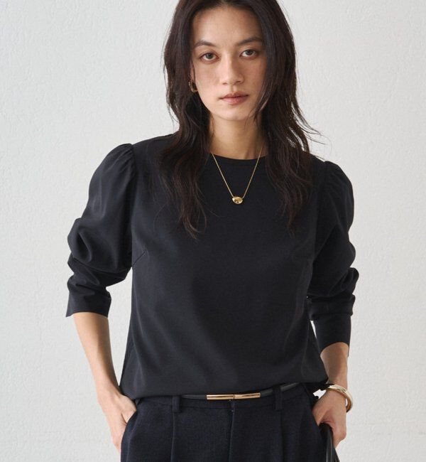  「【Atelier N5/アトリエヌメロサンク】パフスリーブクルーブラウス」|シャツ・ブラウス|