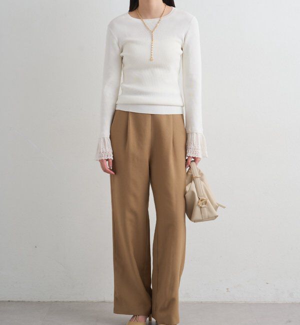  「麻調合繊タックパンツ」|チノ|