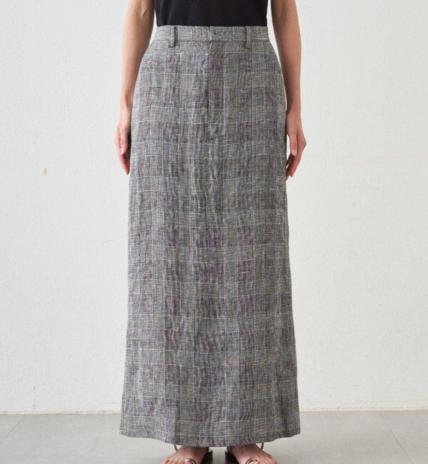  「チェックリネンマキシスカート」|スカート|