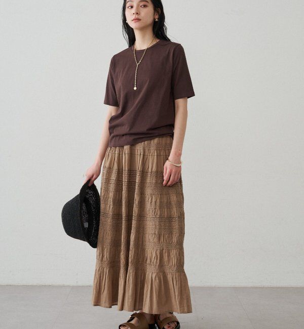  「【INDIA】ギャザーティアードレーススカート」|スカート|