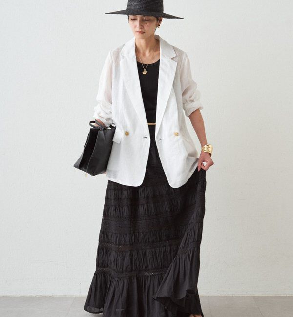  「【INDIA】ギャザーティアードレーススカート」|スカート|