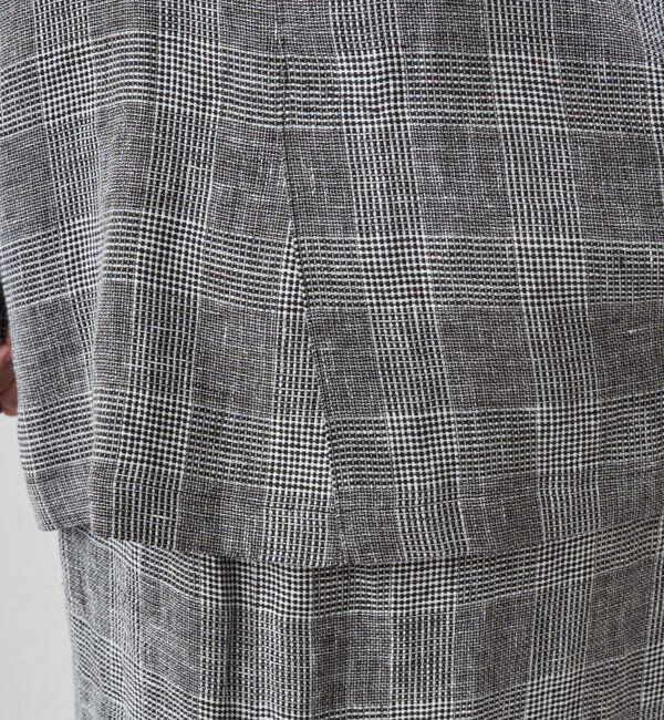  「チェックリネンBIGジャケット」|ベスト・ジレ|
