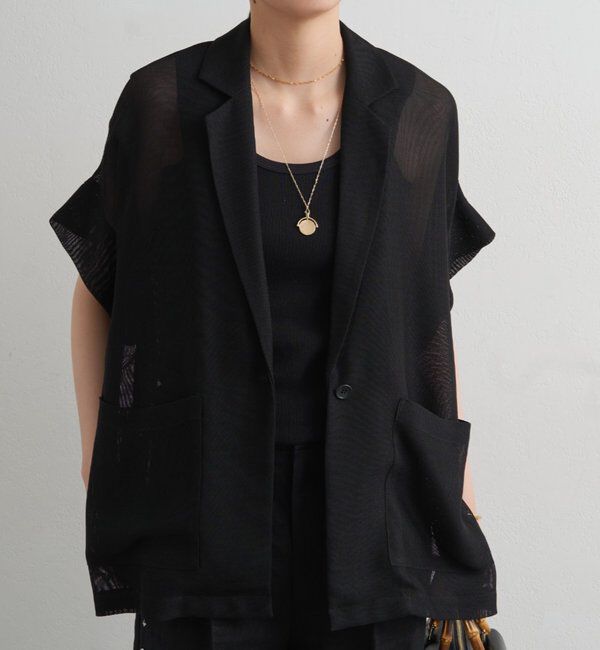  「半袖メッシュジャケット」|テーラードジャケット|