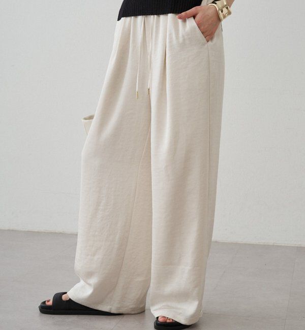  「サテンワイドイージーパンツ」|チノ|