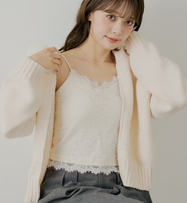  「カップ付き総レースキャミ」|キャミソール|