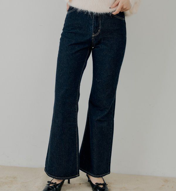  「パッチ付きフレアデニム」|デニム|