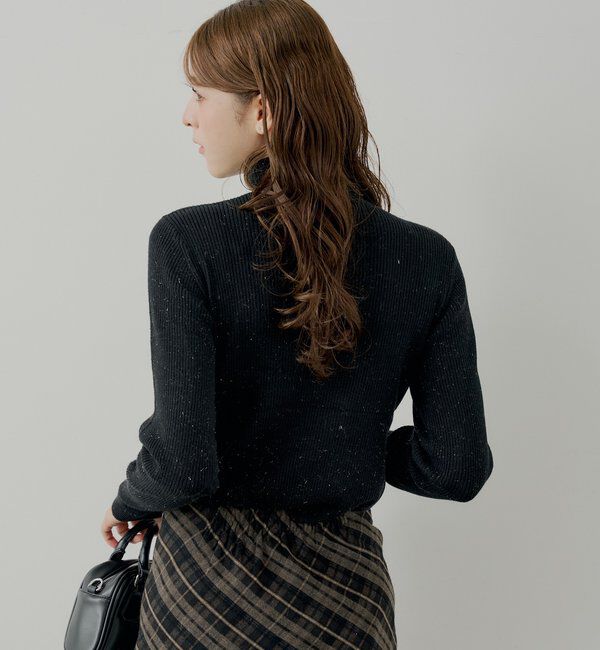  「胸ロゴラメタートルニット」|ニット・セーター|