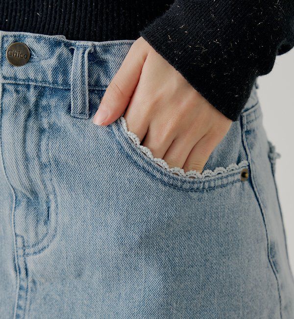  「ボックスデニムタイトスカート」|スカート|