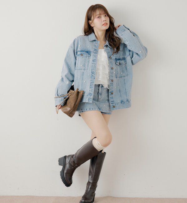  「ボックスデニムタイトスカート」|スカート|