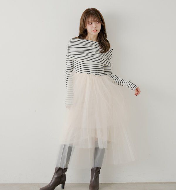  「【SALON by Chico】ティアードボリュームドッキングワンピース」|ワンピース|