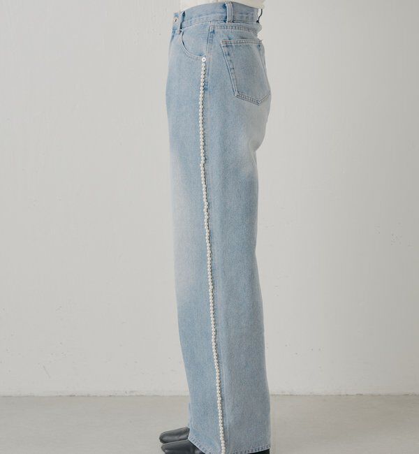  「【SALON by Chico】サイドパールラインカーブデニム」|デニム|