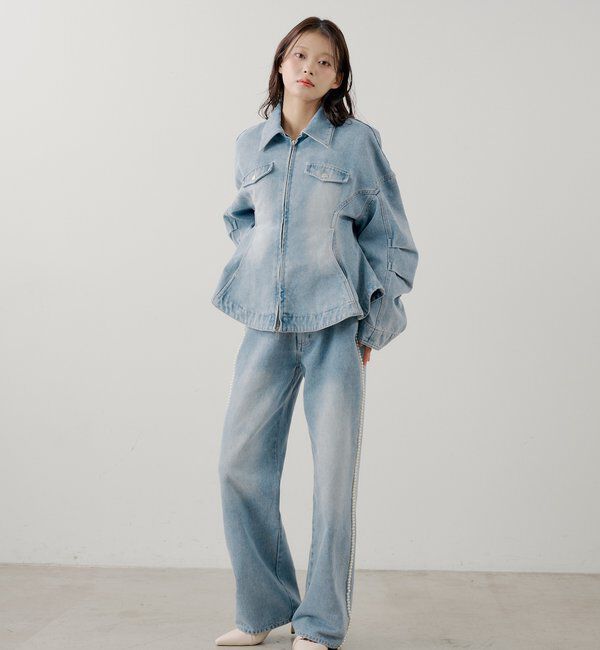  「【SALON by Chico】デニムペプラムジャケット」|その他|