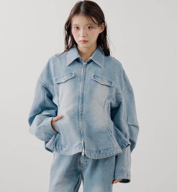  「【SALON by Chico】デニムペプラムジャケット」|その他|