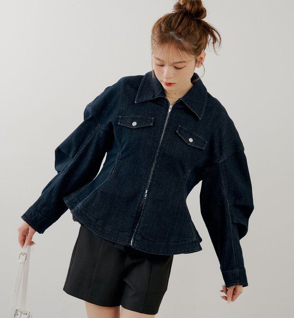  「【SALON by Chico】デニムペプラムジャケット」|その他|