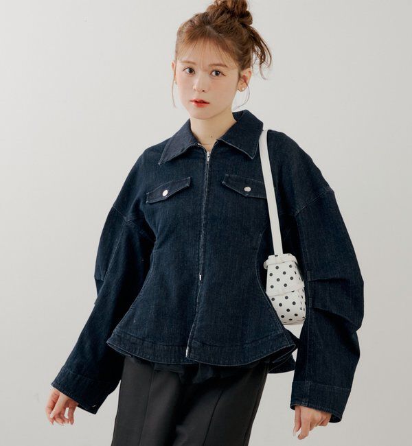  「【SALON by Chico】デニムペプラムジャケット」|その他|