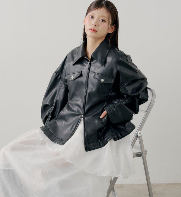  「【SALON by Chico】デニムペプラムジャケット」|その他|ブラックその他3